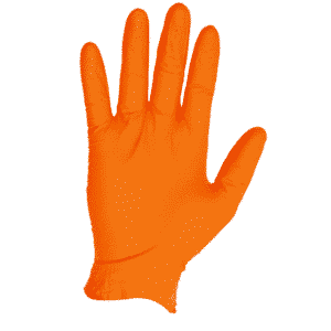 Nitrile Orange Hand Shot no arm flipped
